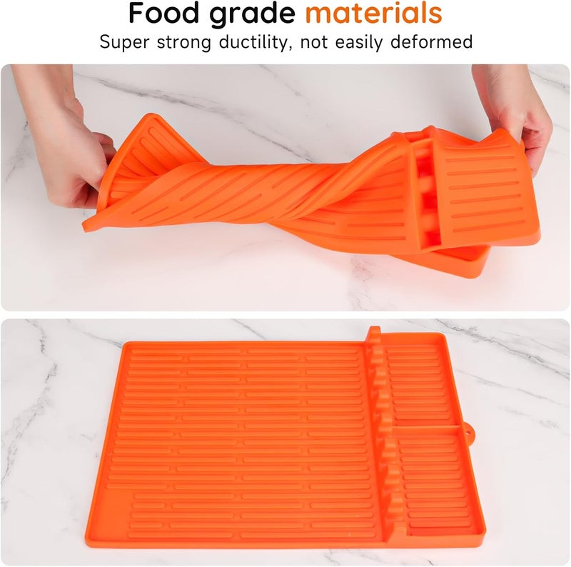 Cfyosnk Silicone Grill Mat Compatible with Blackstone Griddle, Griddle Accessories with Drip Pad, Silicone Spatula Mat for Outdoor Grill, BBQ & Kitchen Counter - Image 5